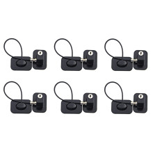 6X Baby Safety Window Restrictors with Safety Lock Cable, No Screws Required to Avoid Damage Black