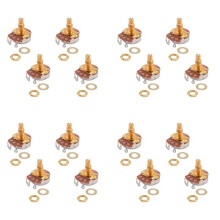 Shaft Full Metric Sized Control Pots A500K Audio Taper Potentiometers Pot for Electric Guitar Bass (Set of 16)