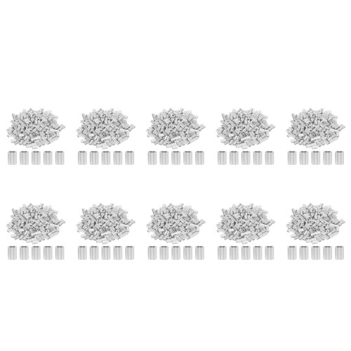 2000PCS 1/16 Inch Cable Ferrule Set Aluminum Alloy Crimping Loop Sleeve for Wire Rope