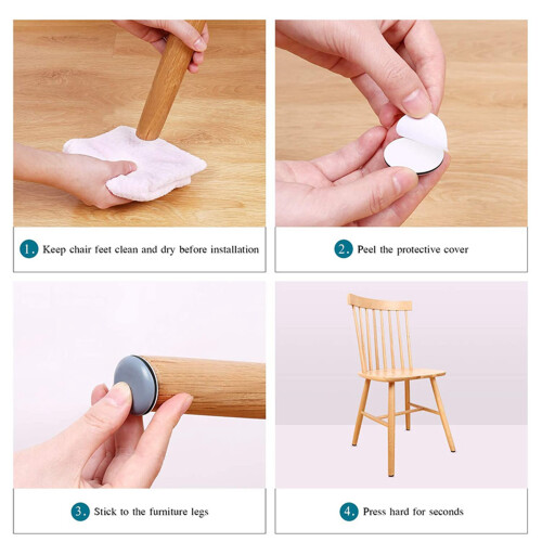 48 Pezzi di Scorrimento per Mobili E Guide per Mobili in Movimento per Tappeti, 25 x 35 mm, Guide per Mobili Autoadesive 2