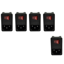 5X Inlet Male Power Socket with Fuse 10A 250V 3 Pin IEC320 C14