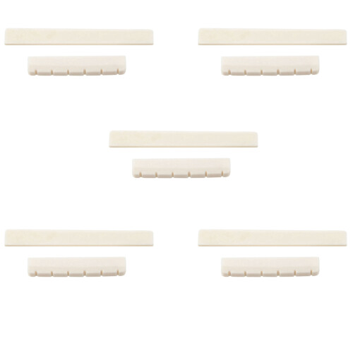 5X White Guitar Parts 6 String Classical Guitar Bone Bridge Saddle and Nut Set