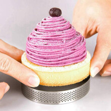 10 Piezas Anillos de Tarta Circulares con Agujeros de Acero Inoxidable Pastel de Frutas Quiches Molde de Mousse de Pastel Molde para Hornear de Cocina