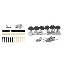 1 Set Guitar Bridge Pins Puller Pulling Remover Extractor Tool & 1 Set Guitar String Tuning Key Pegs/Machine Knobs