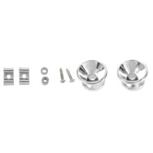 2 x Electric Acoustic Guitar Bass Strap Button Screw Lock Pins Pegs Pads Silver with Pure Vintage String Tree Kit