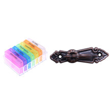 7 Day Tablet Pill Boxes with Metal Curtain Tassel Tie Back Tieback Wall Hooks 2PCS Red Bronze