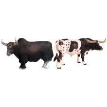 Plastic Texas Longhorn Bull Cattle Animals Action Figures & 14.5X3.5X8.5cm Classic  Animals Action Figures