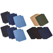 20 Pieces Jacket Jean Clothes Patches Kit 5 Colors & 12 Pcs Iron Denim Patches 3 Colors (4.9 Inch x 3.7 Inch)