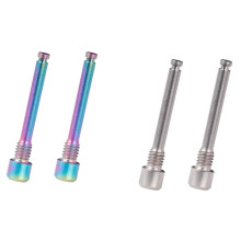4pc M4 Titanium Bolts for Bicycle Disc Brake Pad Threaded Pin Inserts Screw Dazzle Color & Titanium