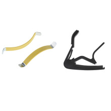 1 Pcs Hand Quick Change Capo Guitar - Black & 2Pcs Metal String Spreaders Guitar Luthier Tool Cleaning Fretboard Yellow