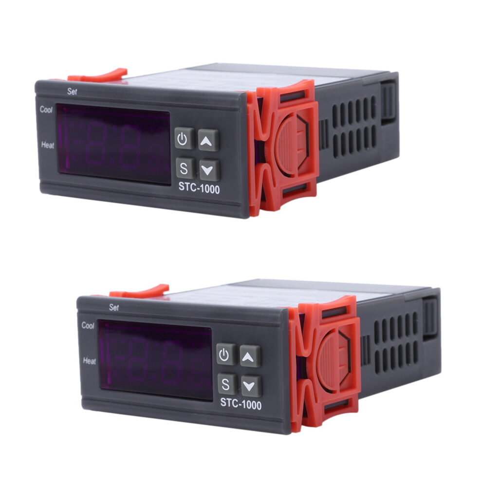 2X 220V Digital Stc-1000 Temperature Controller Thermostat Regulator+Sensor Probe 6034022345799
