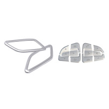 Abs Chrome Dashboard Air Conditioning Vent Trim Stickers with Car Steering Wheel Button Cover Trim Stickers