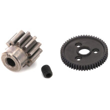 2 Set RC Car Part: 1 Pcs Hardened Steel Metal Spur Gear 54T & 1 Set Metal Motor Gear Pinion Gear 32P 11T 3.175mm 6747