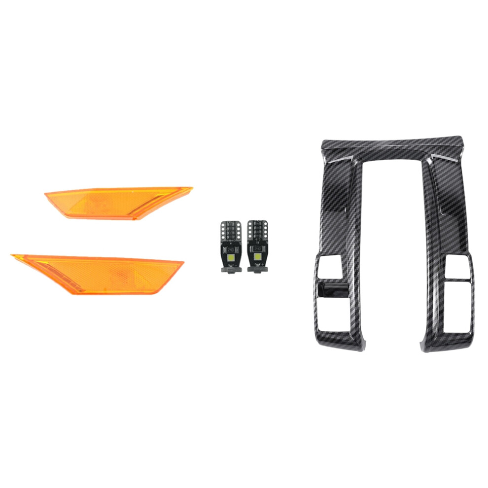 1Set Of Side Lamp Lens & 1X Carbon Fiber Center Console Gear Shift Panel Frame Cover For 2016-2019 Lhd 6033184224928