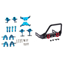 Metal Upgraded Parts Steering Cup Swing Arm Plate Set with Metal RC Rock Crawler Car Front Bumper