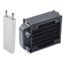 1 Pcs Aluminum Water Cooling Block & 1 Pcs PC Water Cooling Aluminum Radiator