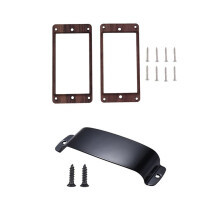 2Pcs Electric Guitars Wooden Humbucker Guitar Pickup Frame with 1Pcs Pickup Cover for Jazz Bass JB Electric