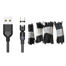 4PCS Heat Shrink Tube with 540 Magnetic Cable Micro-USB Type C Fast Charging Phone Magnet Charge