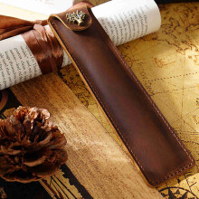 2PCS Genuine Leather Double Pen Sleeve Case Holder Pouch Cover for 2 Pen Handmade Vintage Brown