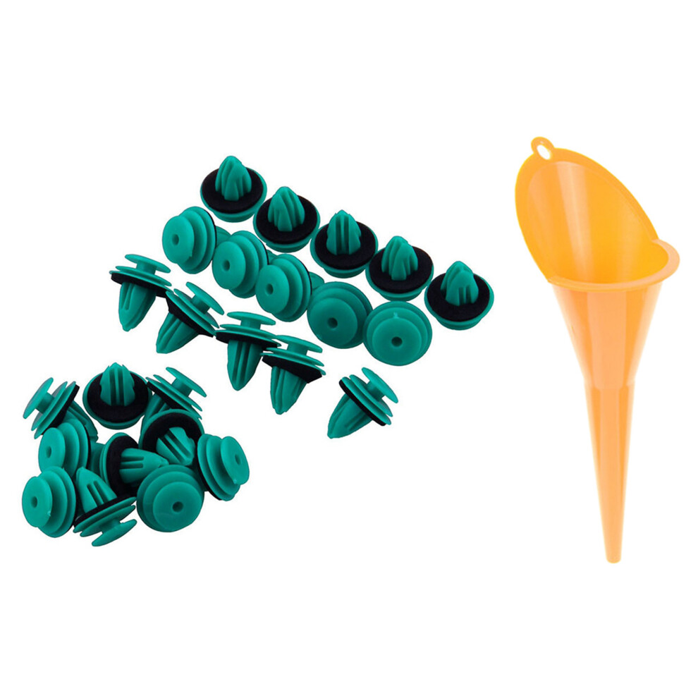 25 Pcs Trim Panel Nylon Retainer Clips for  90467-10188 & 1SET Car Fueling Funnel Gasoline Engine Oil Additive-image-OPC-PQ2GBS5-NEW