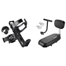 Buckle Water Bottle Rack Mountain Bike Outdoor Riding Cup Holder with Bicycle Rear Cushion Armrest Footrest Set