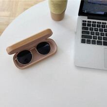 2 Pcs Hard Wooden Grain Spectacle Frame Box Reading Glasses Sunglasses Holder Storage Case, Dark Brown & Light Wood