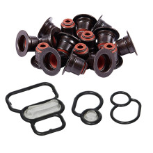 16Pcs Valve Stem Seal Kit for E53 X5 E63 E65 E70 X5 E71 X6 & 3x VTEC Solenoid Gasket Kit for 1996-2005