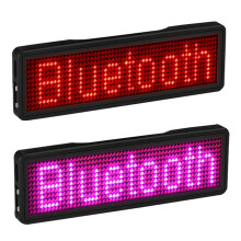 2 Pcs LED Name Badge Rechargeable Light Sign DIY Programmable Board Display LED,Type 1 & Type 3
