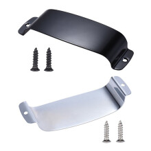 2Pcs Steel Electric Guitar Pickup Cover Protector for Jazz Bass JB Electric Bass Guitar with 2 Screws Silver & Black
