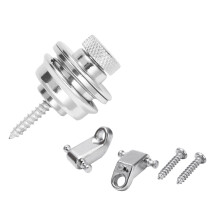 2Pcs Guitar Strap Lock Guitar Belts Buckle Button Thread & 2 Pcs Electric Guitar Roller String Tree String Retainer