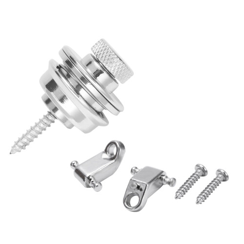 2Pcs Guitar Strap Lock Guitar Belts Buckle Button Thread & 2 Pcs Electric Guitar Roller String Tree String Retainer