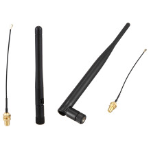 2 Set 900-1800MHZ Antenna GSM RP-SMA Plug Rubber Waterproof Lorawan Antenna + IPX to SMA Cable Extension, 3Dbi & 5Dbi