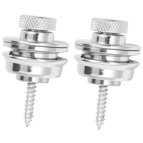 2Pcs Guitar Strap Lock Guitar Belts Buckle Button Thread & 2 Pcs Electric Guitar Roller String Tree String Retainer 1