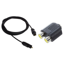 1 Pcs 3 FT 1.1M Metre Digital Fibre Optical Audio DVD Cable & 1 Pcs 3.5mm Female Jack to Dual RCA Female Phono Adapter