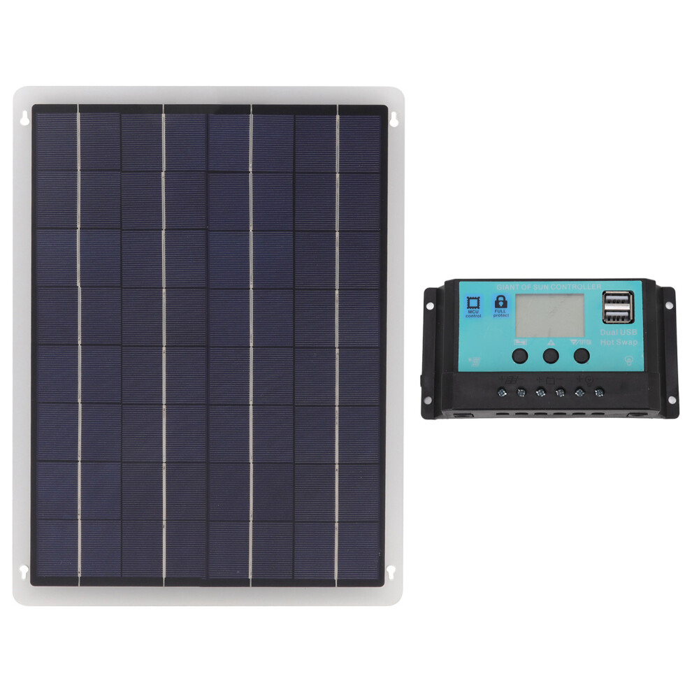 20W Monocrystalline Solar Panel Battery Charger Kit With 50A Mppt Controller 7901371401843