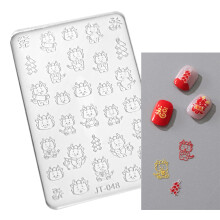 Creatieve siliconen nail art mallen carving sticker-JT048