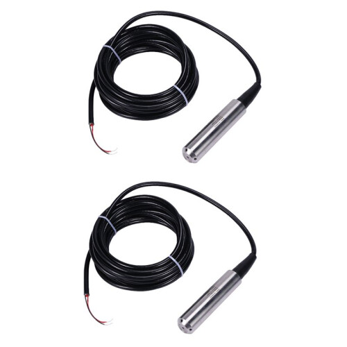 2X Submersible Water 4-20MA Liquid Level Transmitter Sensor Fuel Tank Level Sensor Metal Water Liquid Level Sensor