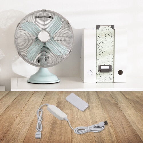Ventilateur USB réglable, télécommande, câble d’alimentation, commande sans fil 2 en 1, conception 5 niveaux réglables,