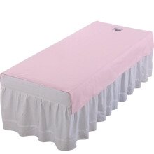 Waterproof Massage Bed Cover with Face Hole Pink 220x118 Fitted Spa Bed Sheet for Salon