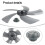 Acessórios para ventoinhas Folhas de ventilador Lâmina de 18 polegadas 1pc Cinco folhas Substituição plástica com cobertura de porca Marca útil 4