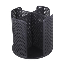 360 Rotating Coffee Cup Holder with 4 Compartments Paper Cup Organizer and Lid Dispenser Black