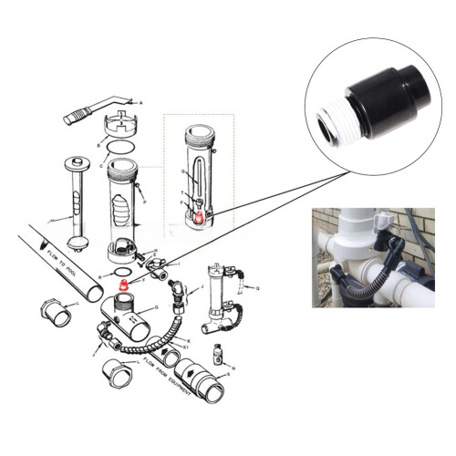 For Rainbow 320 Pool Chlorinator Check Valve Replacement Plastic Material with Thread Seal Tape for Secure Use