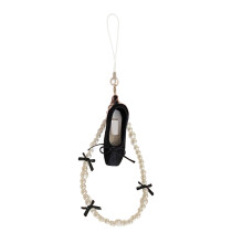 Breloque de téléphone portable avec chaussures de-LaniÚre noire