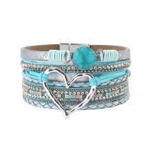 Bracelet coeur d'amour à la mode, avec motifs uniques,-Bleu