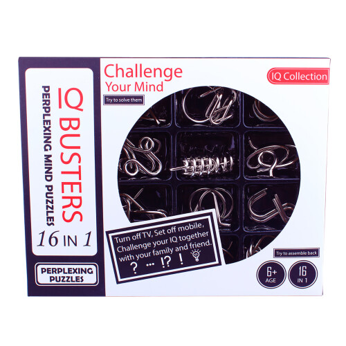 16pcs Metal Brain Teaser Puzzle Set – Different Shapes, Improve Logic 2