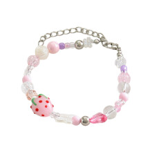 Collier ras du cou Ă la fraise pour femmes et filles,-Bracelet