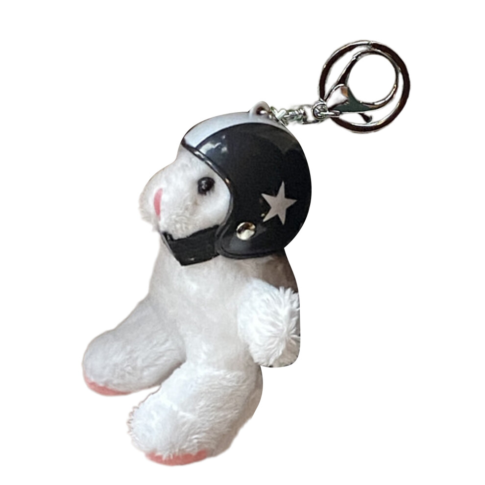 Cute Plush Rabbit Charm Keychain Sweet Pendant Car- Black 7732000841835