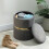 Homcom HOMCOM Round Pouffe Storage Footstool with Cushioned Top Hidden Space Grey 8