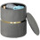 Homcom HOMCOM Round Pouffe Storage Footstool with Cushioned Top Hidden Space Grey 2
