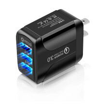 Pikalatausseinälaturi, USB-C- ja USB-A-portit, latauskuutio automaattisella virrankatkaisusuojalla, LED-valo, kompakti muotoilu nopeaan lataukseen